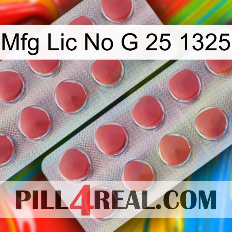 Mfg Lic No G 25 1325 19